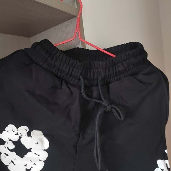 Denim Tears Wreath Foam Print Black Sweatpants - Picture 3 of 8